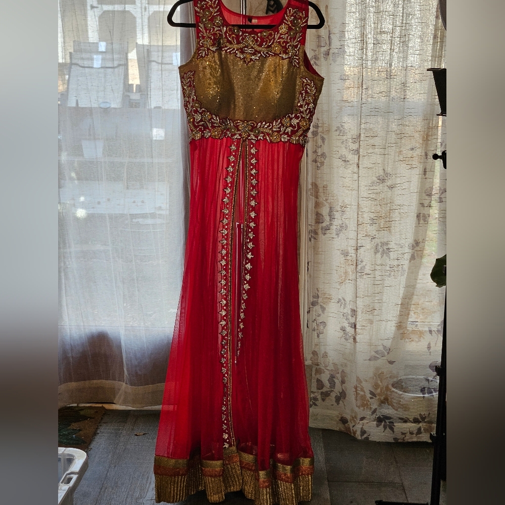 Hot Pink and Gold Punjabi Suit Anarkali Salwar Kameez Indian Pakistani Dress